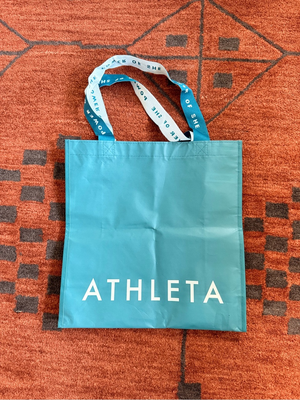 Athleta Teal Logo Tote with Branded Straps